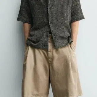 (S) 자라 ZARA 텍스쳐 스트럭처 셔츠