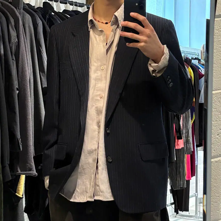꼼데가르송 옴므 스트라이프 오버 자켓