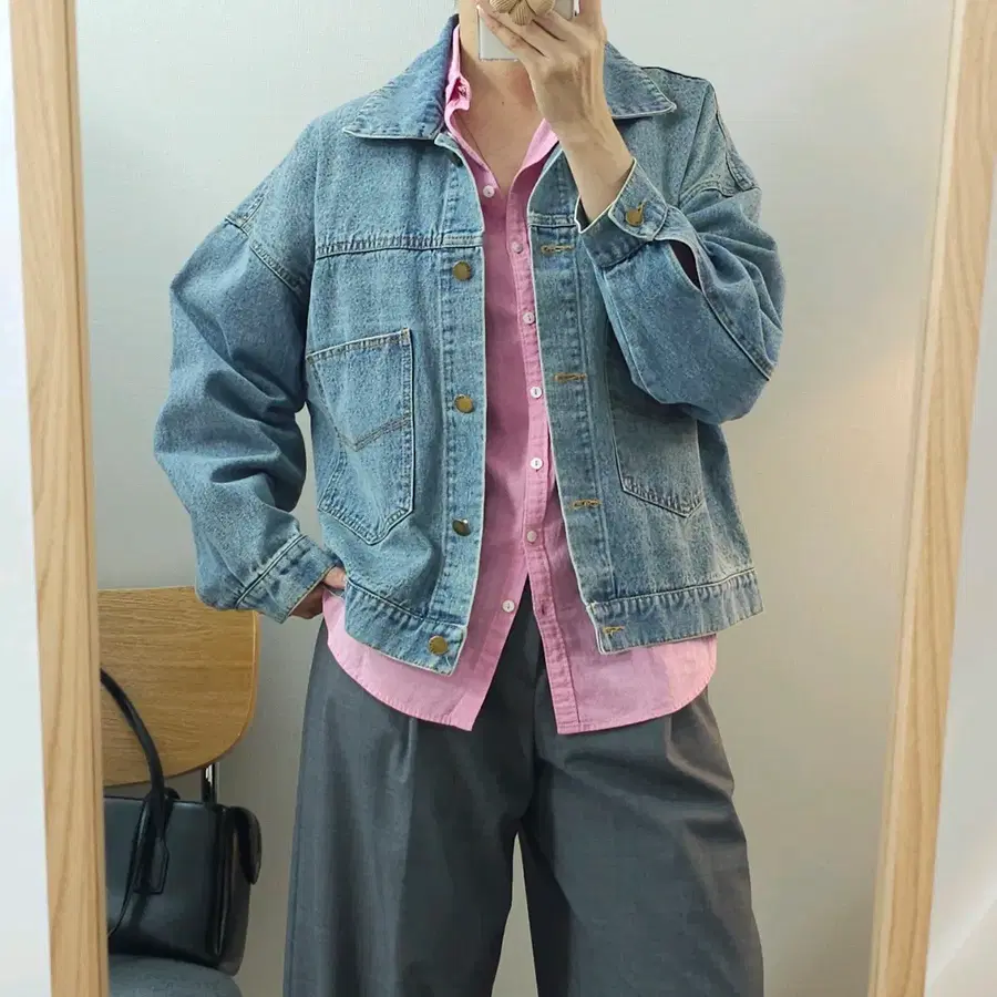 (F)여성 데님 긴팔 루즈핏 청자켓 W5018