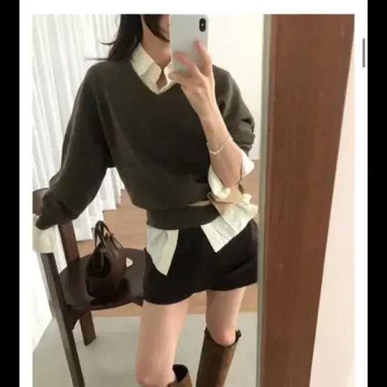 새상품) 유인어스 벨디 코듀로이 치마팬츠 코듀로이 스커트 팬츠 브라운