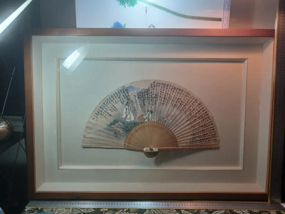 전통 부채 그림 액자