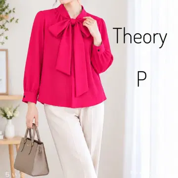Theory 띠어리 리본 타이 블라우스 P 사이즈 핑크
