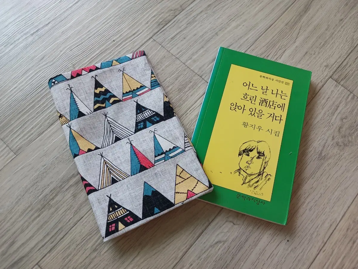 문학과지성사의 시집 북커버 텐트 블루