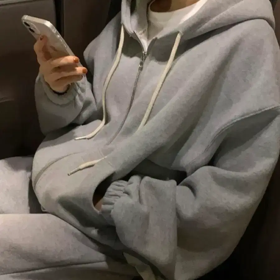 오디너리먼트 양기모 후드집업 그레이
