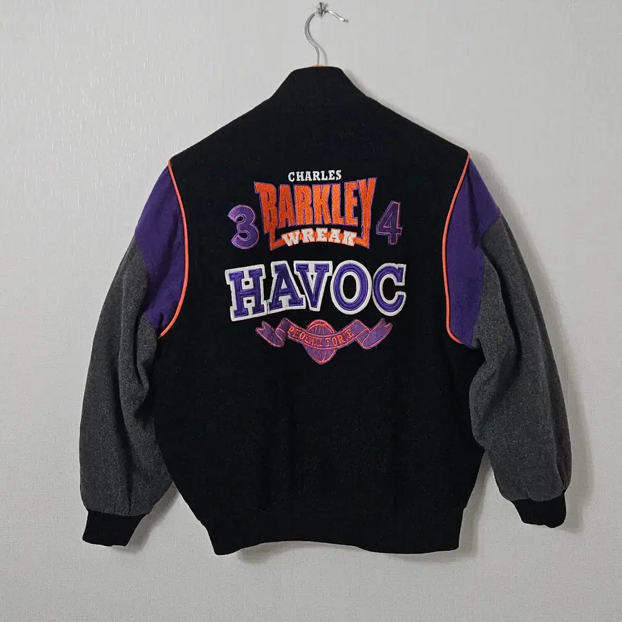 90s 나이키 찰스 바클리 릭헤벅 울 바시티 봄버자켓 스타디움 정품 올드스쿨 빈티지