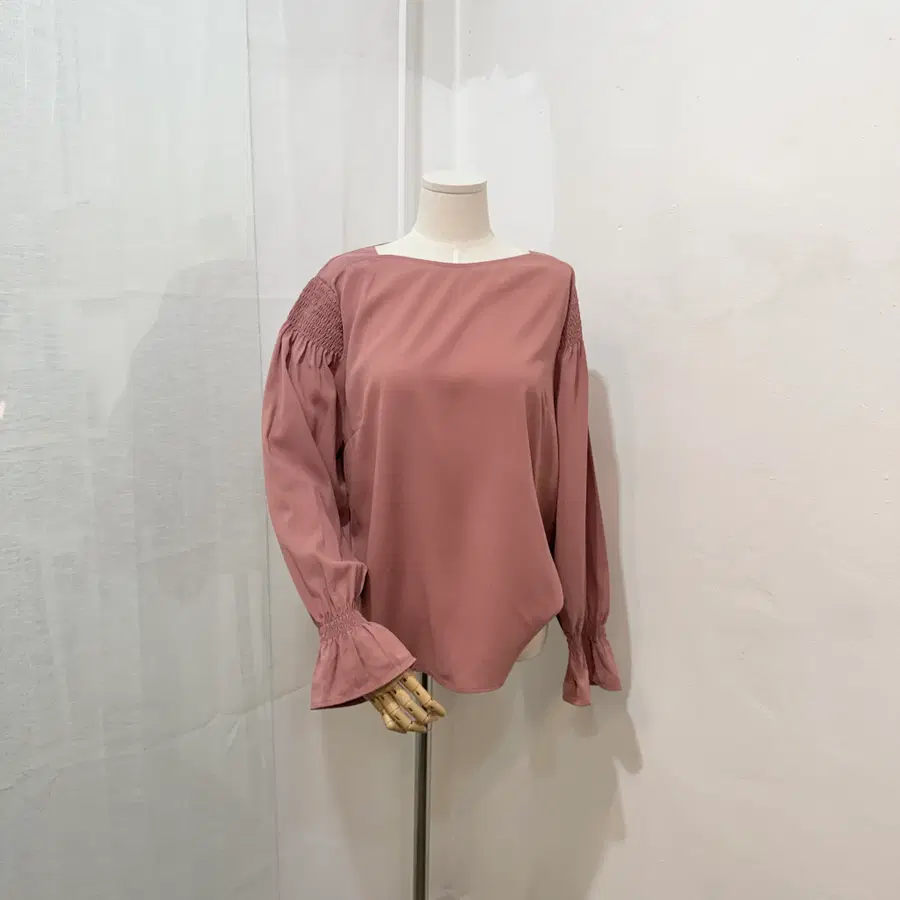 인디핑크 쉬폰 보트넥 긴팔 쉬폰블라우스 800