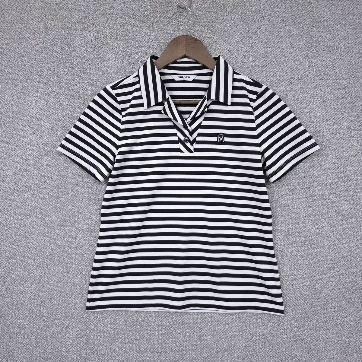 마코 골프 [25SS] 여성 스트라이프 기능성 스판 반팔 티셔츠 90