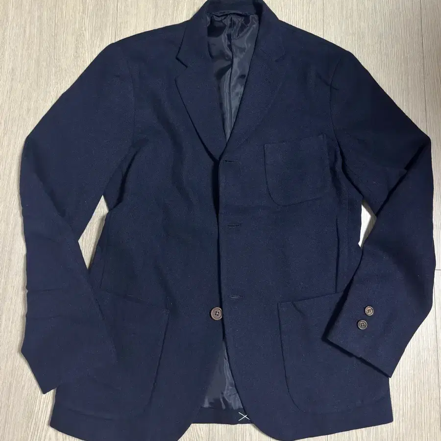 무인양품 MUJI 3B 울 테일러드 자켓  블레이저 다크 네이비 S