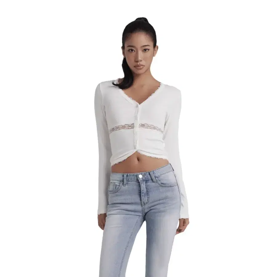 클리시어 슈기미스트 Sugarmist Lace Cardigan, White