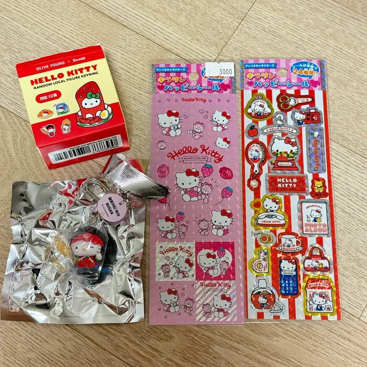 헬로키티 지역키링 부산 키티키링 + 키티 고전스티커 일괄판매