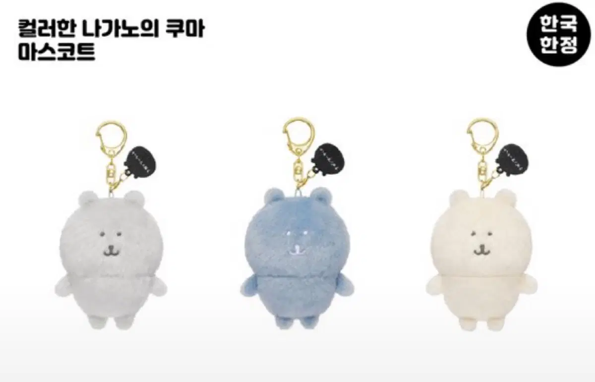 나가노 농담곰 한국 한정 컬러곰 3종