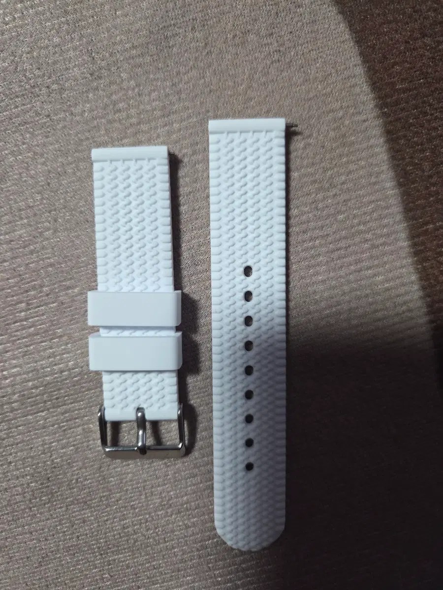 20mm 흰색 러버 스트랩 밴드