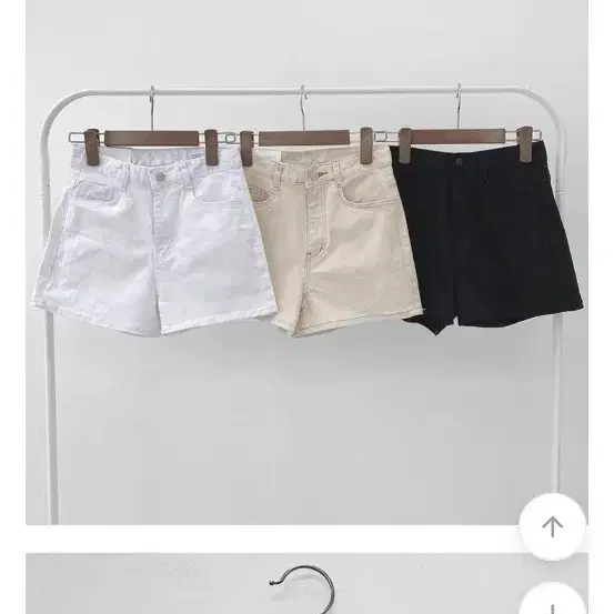 데님 반바지 흰색/검정