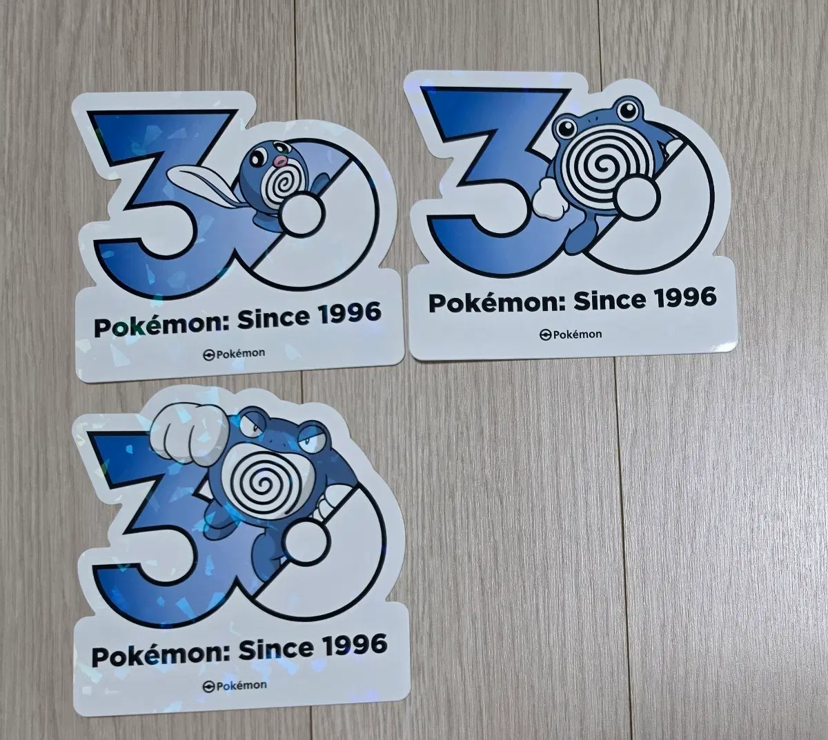 [30주년/국내한정] 포켓몬 30주년 로고 스티커 - 발챙이, 슈륙챙이, 강챙이