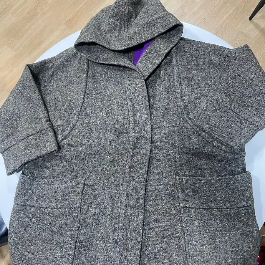 SONIA RYKIEL(소니아 리카엘) 후드 울 + 실크 롱코트