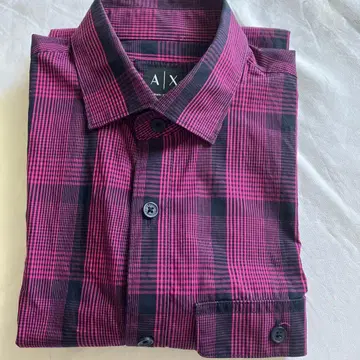Armani Exchange 체크 무늬 긴팔 셔츠 S/M