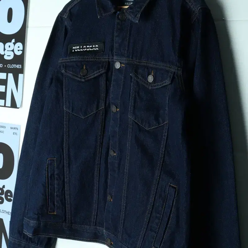(XL-2XL) 풀앤베어 집업 바람막이 점퍼자켓 데님-H39157