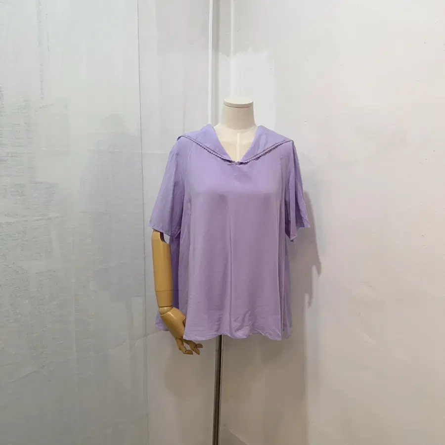 SI 씨 연보라 카라 찰랑 블라우스 5038