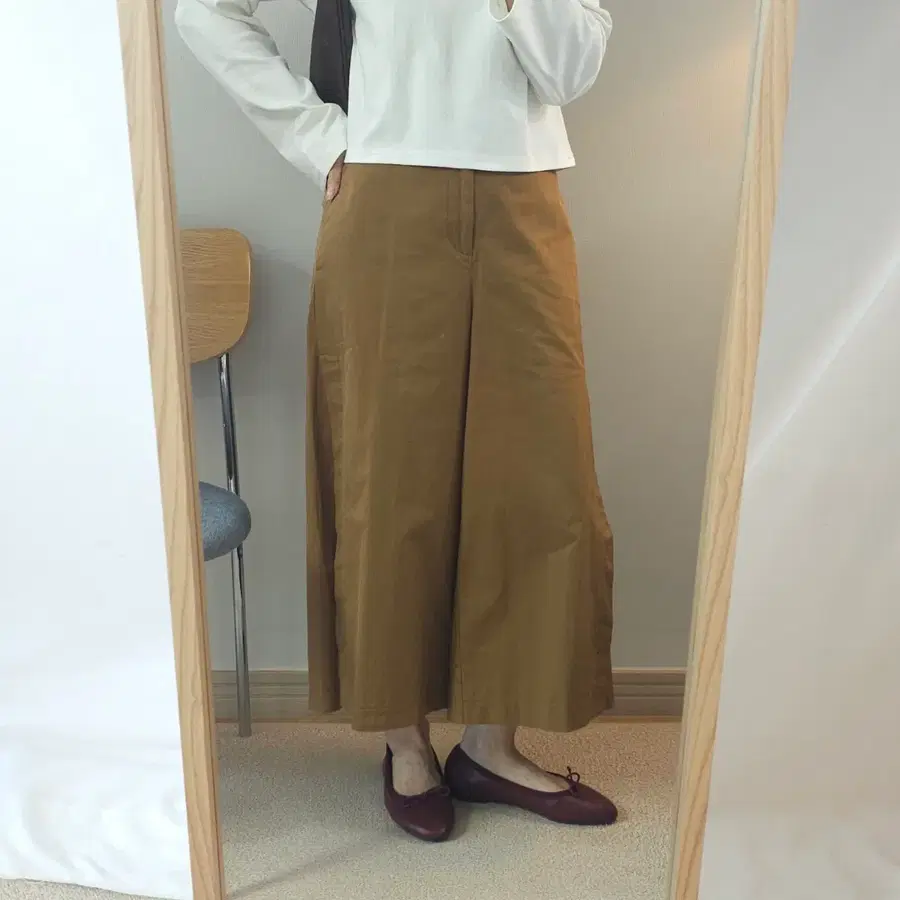 (XL)LALU 여성 뒷밴딩 사이드슬릿 와이드 팬츠 W4996