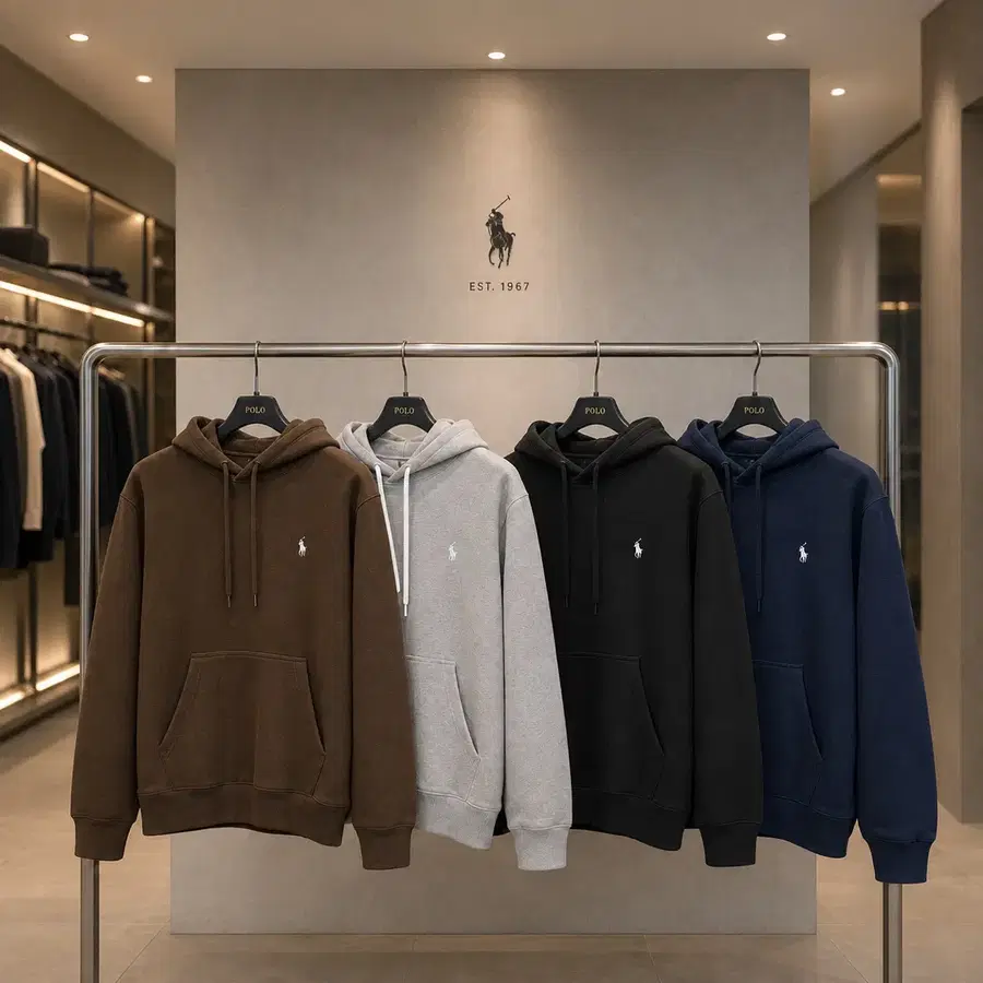 폴로 랄프로렌 베이직 후드티 브라운/그레이/블랙/네이비 미개봉 새상품