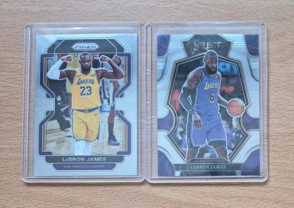 NBA 파니니 프리즘, 셀렉트 LA레이커스 르브론 제임스 카드 2장랏 판매합니다.
