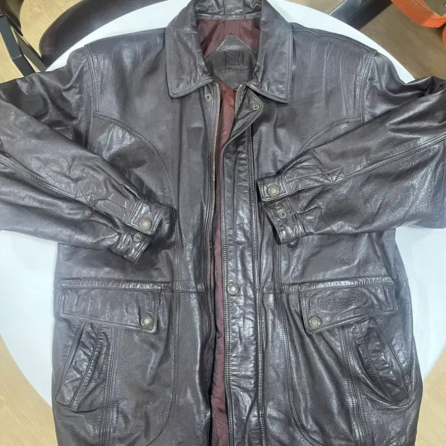 90s Playboy dye drum 가죽자켓