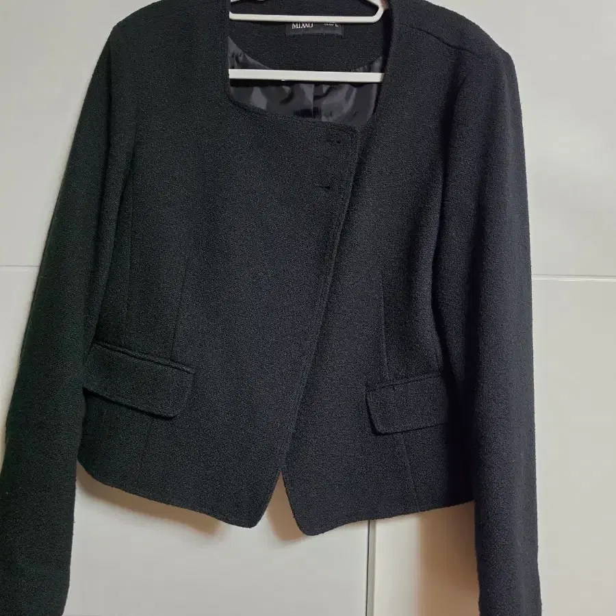 미쏘 블랙 트위드 자켓 라지