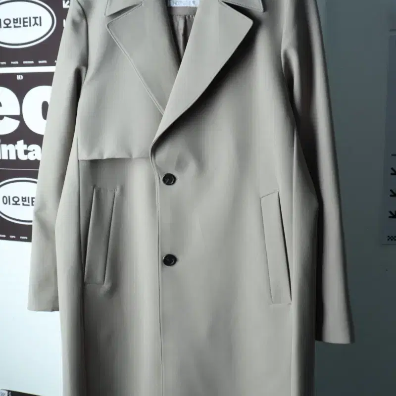 (M-2XL) 지오지아 코트자켓 트렌치 싱글 차콜 아메카지-H39241