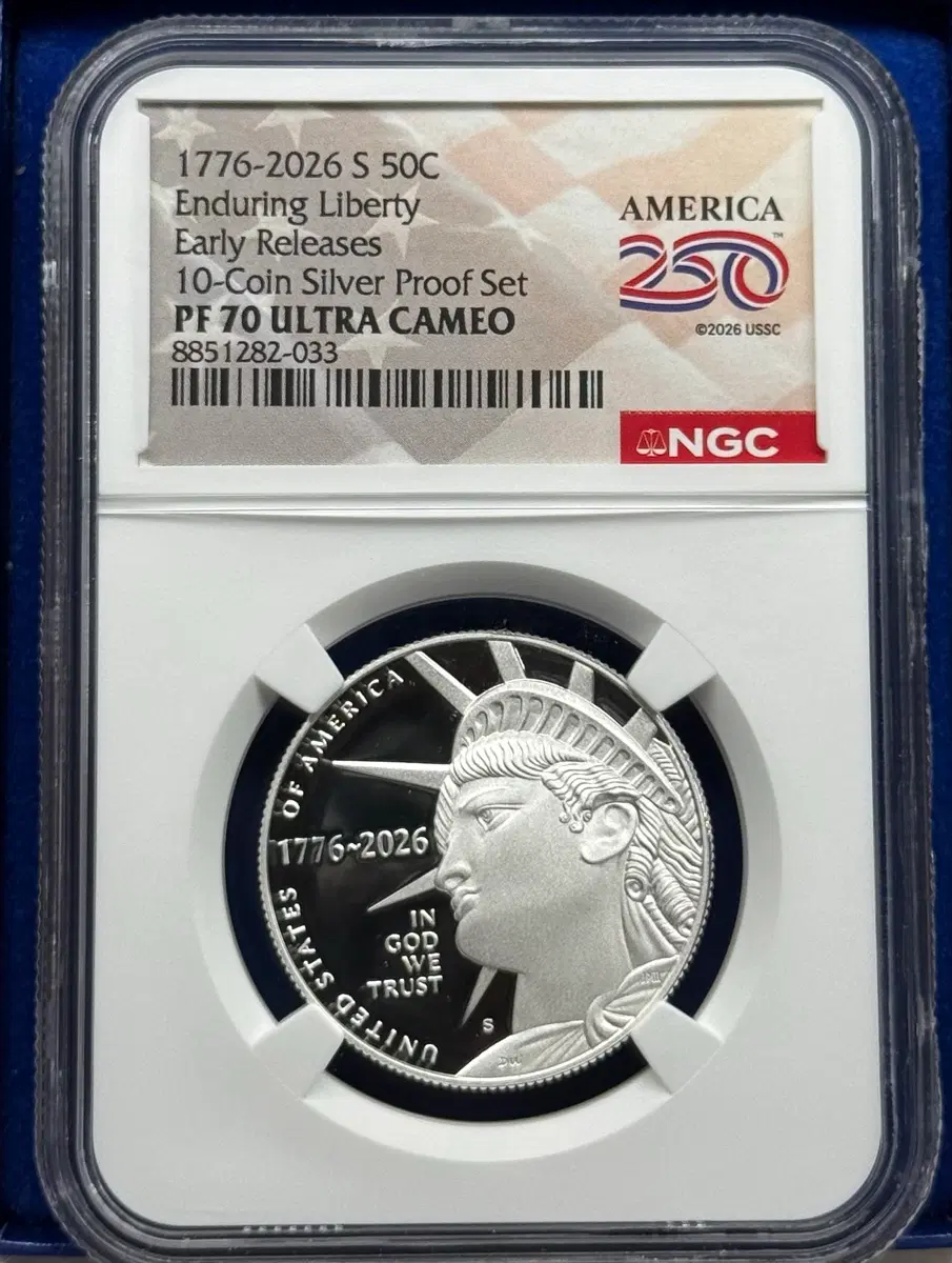 1776-2027-S앤듀링 리버티 실버하프달러 실버 NGC PF70uc(초기출고)