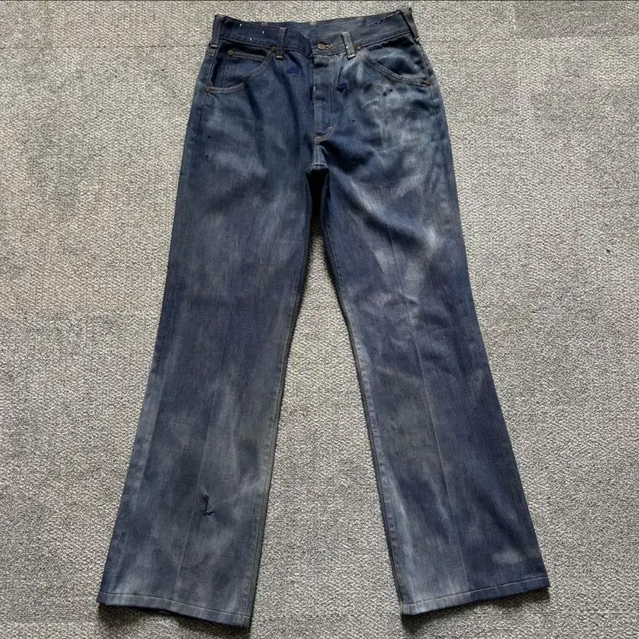 70s Lee rider 부츠컷 데님 선페이드