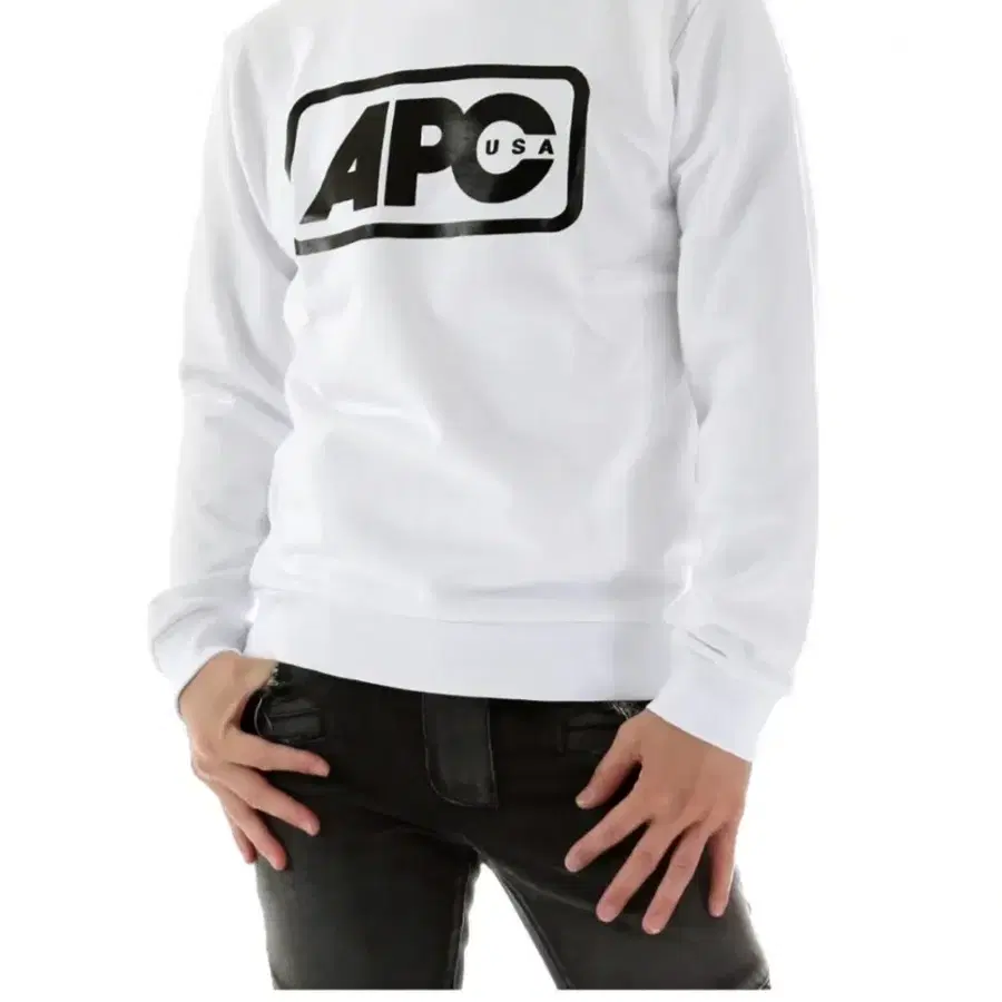 아페쎄(A.P.C.) USA 로고 맨투맨 화이트 (95사이즈)