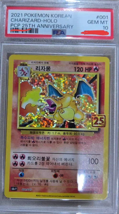 25주년 psa10 리자몽 한글판