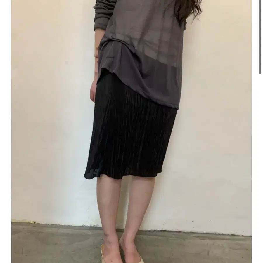 shopgaia 실키 플리츠 스커트 m사이즈