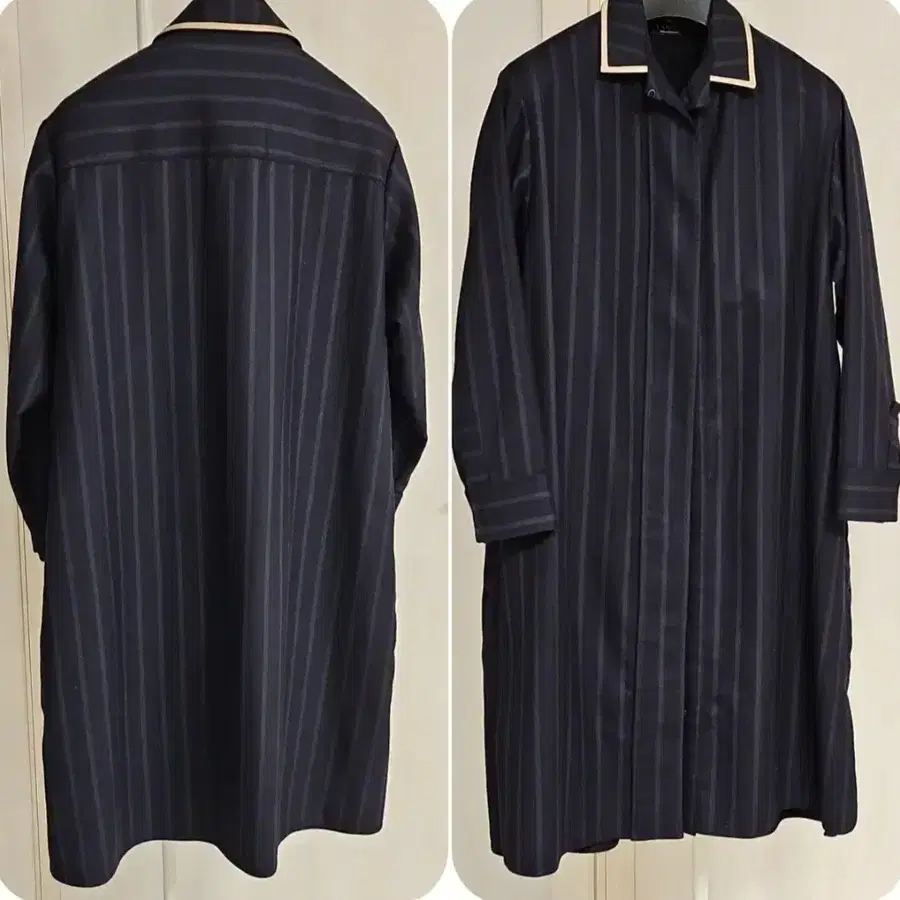 LANVIN COLLECTION(S~M)스트라이프 롱자켓 겸 코트