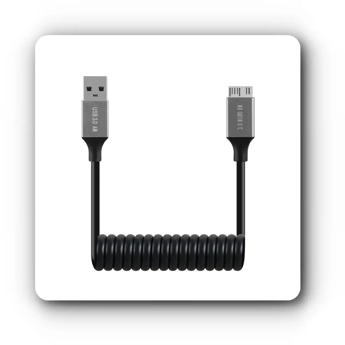[딜러직판가/새상품]USB 3.0 스프링 케이블 30cm~1M 마이크로 B타입 micro-B