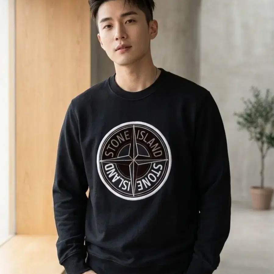 스톤아일랜드 맨투맨 블랙 M 사이즈