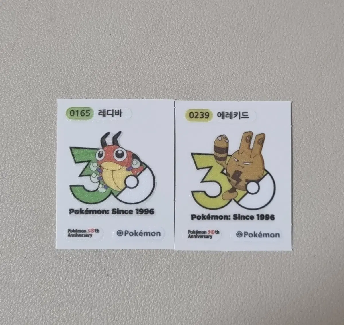 포켓몬 30주년 기념 띠부실 레디바 에레키드 일괄 판매합니다