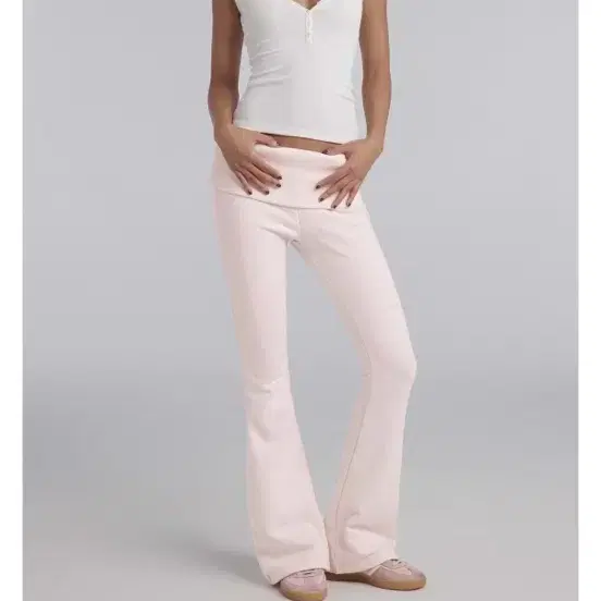 클리시어 Sheer Romance Folded Pants, Pink