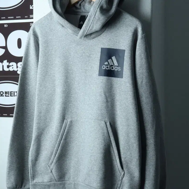 (XL) 아디다스 후드티셔츠 빅로고 네이비 기모 올드스쿨-H39290