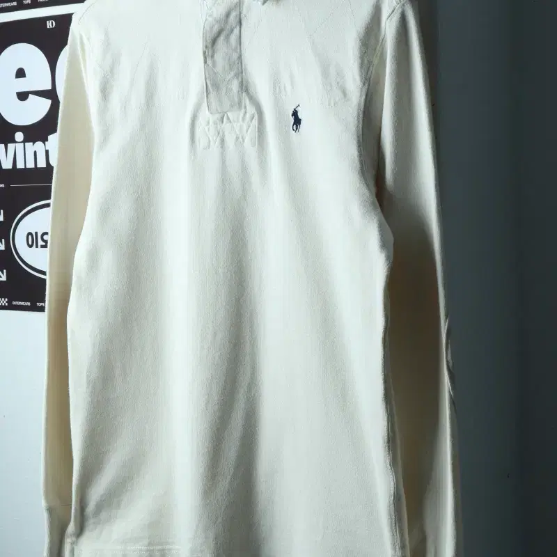 (M-L) 폴로 랄프로렌 카라 긴팔티셔츠 럭비 화이트 포니-H39300