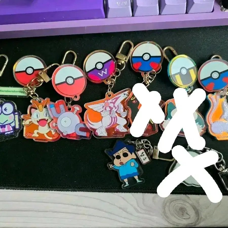 포켓몬스터, 산리오, 메이플, 짱구는 못말려, 말랑이 온라인 키링