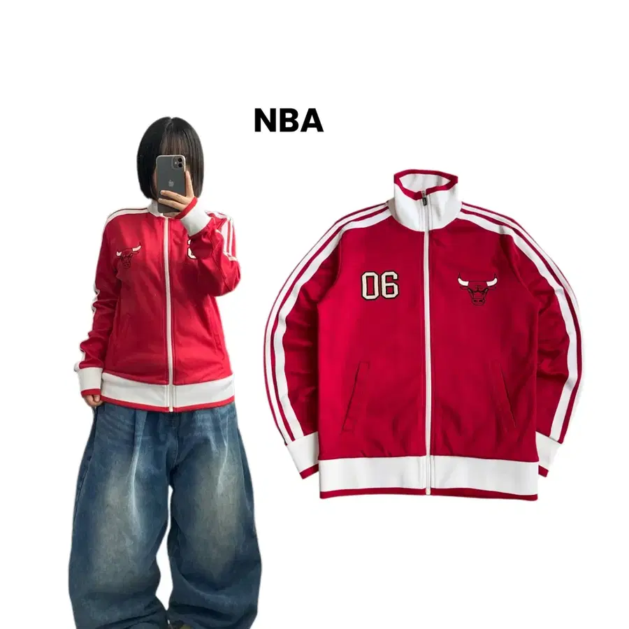NBA 시카고불스 하이넥 빅로고 트랙탑 져지