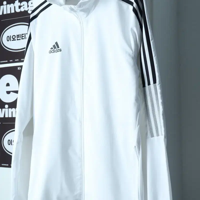 (XL-2XL) 아디다스 집업 바람막이 점퍼자켓 화이트-H39138