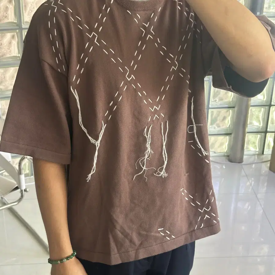 KOOI 코이 diamond stitch knit tee