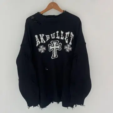 AKBULLET 데미지 가공 니트 스웨터