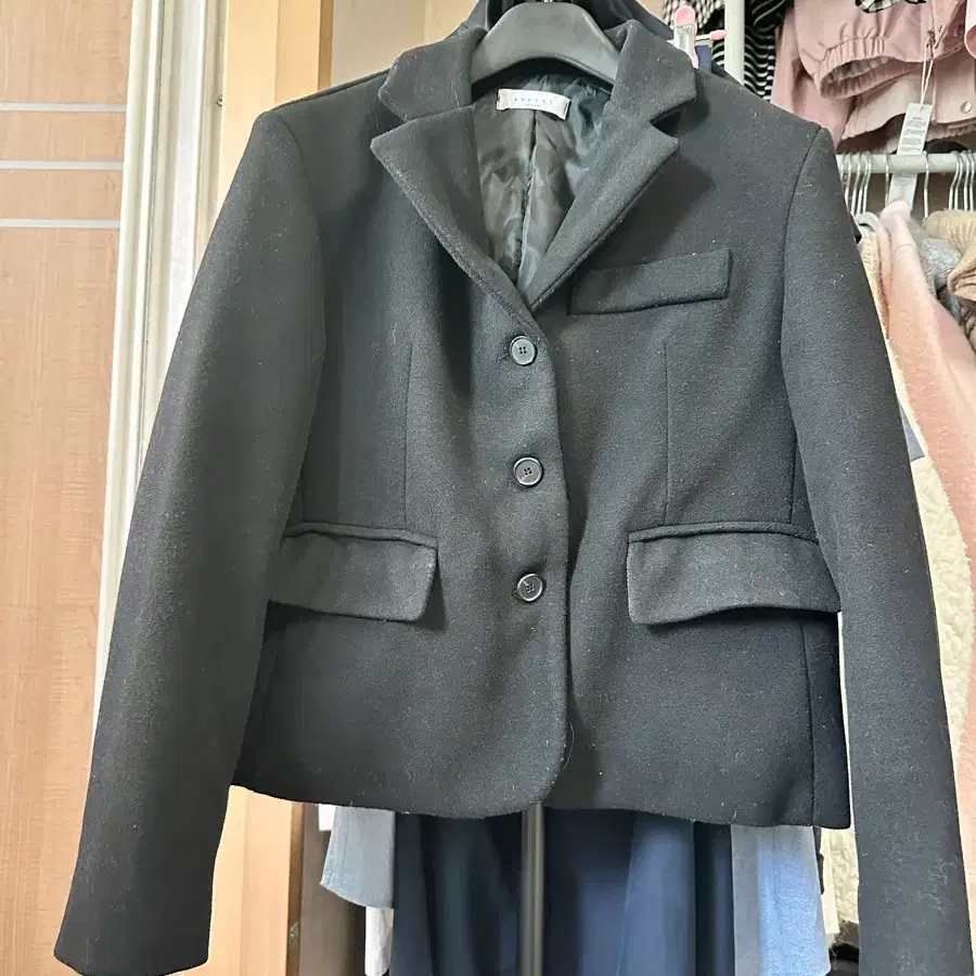 검정 숏 자켓 코트