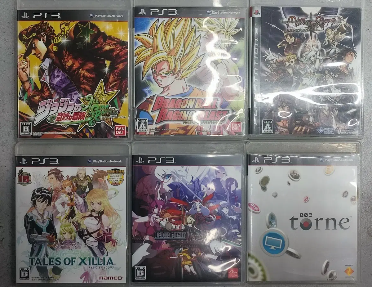 Ps3 미스트오브카오스, 조죠, 드래곤볼, 언더나이트 등 게임 6종 팝니다 플스3