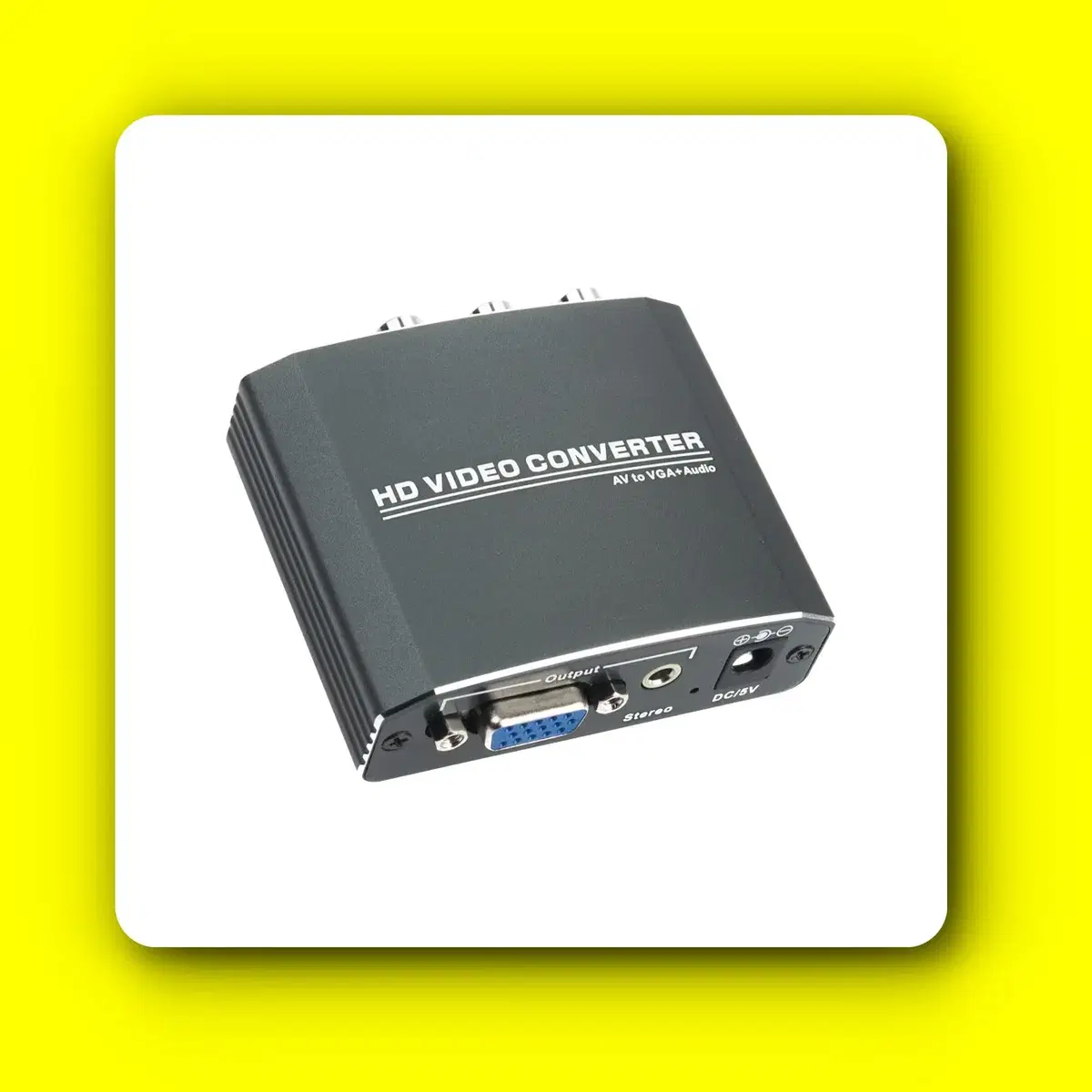 [딜러직판가/새상품]AV to VGA 컨버터 3RCA to VGA+오디오 스테레오 1080P CVBS L/R NTSC/PAL