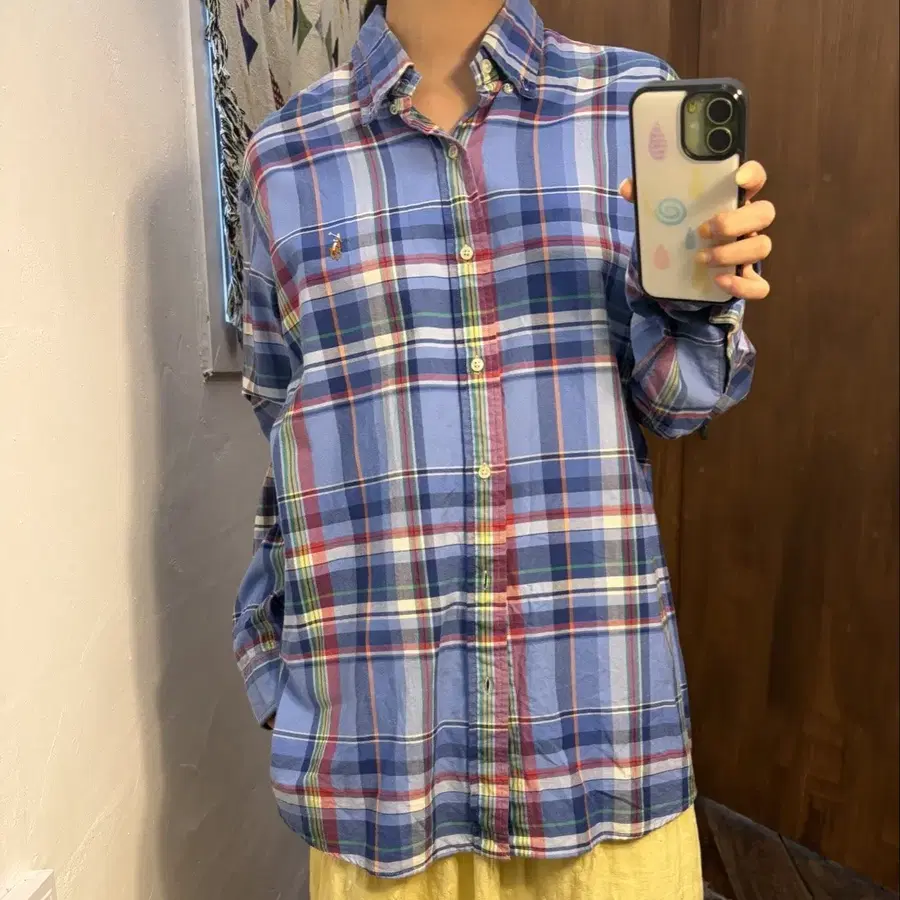 폴로 랄프로렌 클래식핏 멀티포니 체크 셔츠 h468