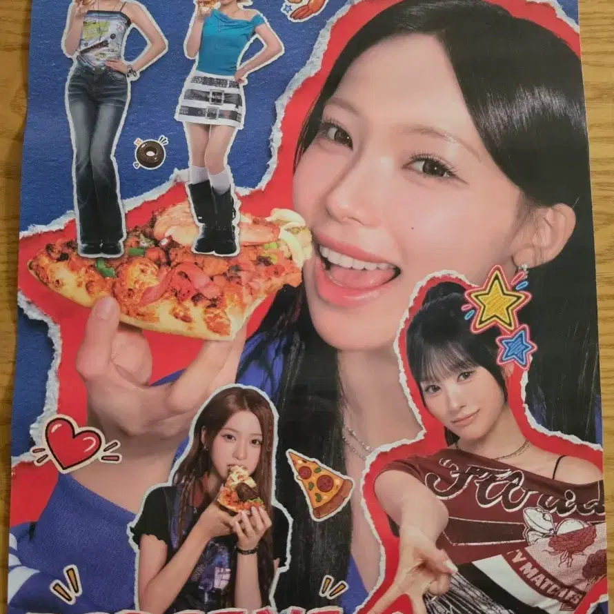 도미노피자 X 리센느 한정판 콜라보 사인 브로마이드(포스터)